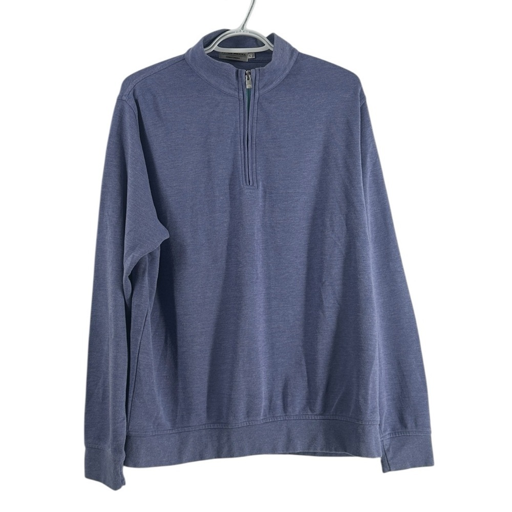 Peter Millar Blue Zip-Up Sweater crown comfort golf luxury business casual sz lg